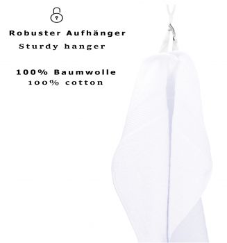 Betz 10-tlg. Handtuch-Set PALERMO 100%Baumwolle 6 Handtücher 2 Gästetücher 2 Waschhandschuhe Farbe weiß