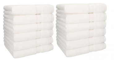 12 Piece Towel Set "Palermo" white, quality 360g/m², 12 hand towels 50 x 100 cm by Betz