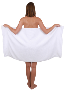 Lot De 4 Serviettes De Bain Betz 70x140cm - 100% Coton Blanc, Ultra Absorbantes