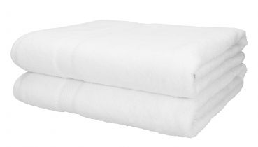 Lot de 2 serviettes de bain "Palermo" couleur blanc, qualité 360 g/m², 2 draps de bain 70 x 140 cm, 100% coton de Betz