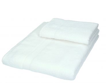 Lot de 2 serviettes "Palermo" couleur blanc, qualité 360 g/m², 1 serviette à sauna 80 x 200 cm, 1 serviette de toilette 50 x 100 cm 100% coton de Betz