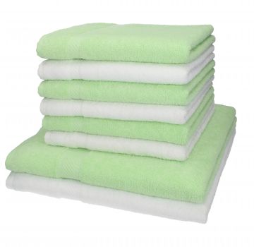 Set di 8 asciugamani da bagno Palermo: 6 asciugamani e 2 asciugamani da bagno di Betz, 100 % cotone, colore verde e bianco