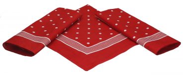 Lot de 3 bandanas classiques XXL à points  70 x 70 cm en 100% coton, couleur: rouge