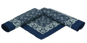 Lot de 3 bandanas classiques à motif paisley  55 x 55 cm en 100% coton, couleur: bleu marine