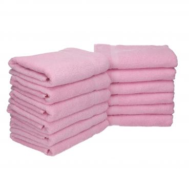 12 unidades toallas de mano/cuerpo/ducha serie Palermo 100% algodon color rosa tamaño 50x100 cm de Betz