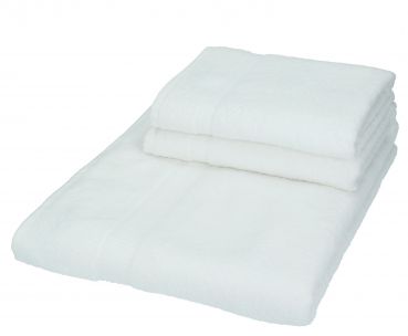 Lot de 3 serviettes "Palermo" couleur blanc, qualité 360 g/m², 1 serviette à sauna 80 x 200 cm, 2 serviettes de toilette 50 x 100 cm 100% coton de Betz