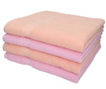 Set di 4 asciugamani da bagno 70 x 140 cm Palermo di Betz, 100 % cotone, colore albicocca e rosa