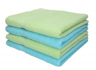 4 piece Bath Towel Set PALERMO Colour: green & turquoise Size: 70x140 cm by Betz