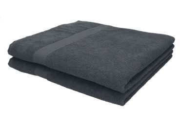 Betz Set di 2 asciugamani da bagno 70 x 140 cm Palermo 100 % cotone  colore grigio antracite