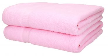 Betz 2 Stück Duschtücher PALERMO Größe 70 cm x 140 cm 100% Baumwolle Duschtuch-Set Farbe rosé