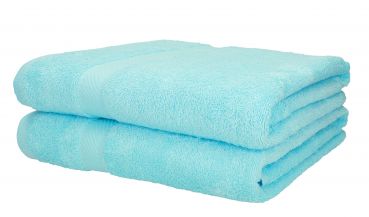 Lot de 2 serviettes Palermo taille 70 x 140 cm couleur turquoise de Betz