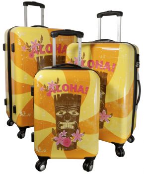 Betz valigia con le serrature di sicurezza TSA valigia bagaglio trolley set di valigie maniglia telescopica e le ruote a 360° motivo HAWAII 1
