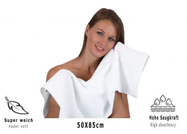 Betz Juego de 4 piezas de toallas DELUXE 100% algodón 1 toalla de baño 1 toalla de ducha 1 toalla y 1 toalla cara de color blanco