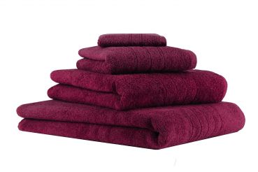 Betz Juego de 4 toallas DELUXE 100% algodón de color morado