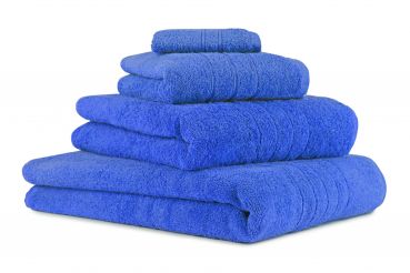 Betz Juego de 4 piezas de toallas DELUXE 100% algodón 1 toalla de baño 1 toalla de ducha 1 toalla y 1 toalla cara de color azul