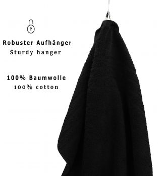 Set di 4 asciugamani da bagno DELUXE qualità 430 g/m² colore: nero