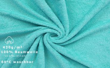 Betz 4-tlg. Handtuch-Set DELUXE 100% Baumwolle 1 Badetuch 1 Duschtuch 1 Handtuch 1 Seiftuch Farbe türkis