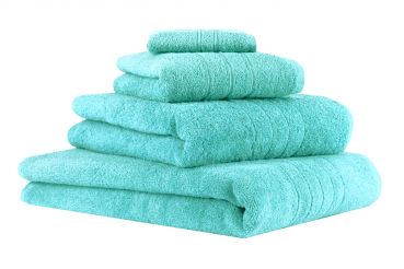 Lot de 4 serviettes/Set de sauna "Deluxe", couleur turquoise, qualité 430 g/m², 1 drap de plage 90 x 140 cm, 1 serviette de bain 70 x 120 cm, 1 serviette de toilette 50 x 85 cm, 1 lavette 30 x 30 cm de BETZ