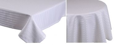Betz Wonderful Jacquard Tablecloth Table Line Design 5 Colour: white