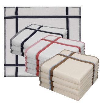 Betz Men Cloth Handkerchief Set Leo 2 Dessin 8 100% Cotton Size 40x40 cm