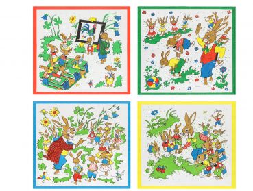 Betz pack of 12 children's handkerchiefs in various designs and sizes