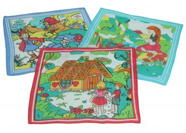 Betz 3 Pieces Kids Handkerchiefs in Gift Box Design 4 100% Cotton Motive: Fairy-tale Colour: yellow Size: 25x25cm