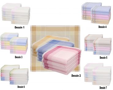 Betz 12 piezas pañuelos para señoras Selma Dimensión: aprox. 28 x 28 cm 100% algodón
