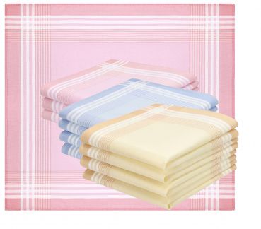 Betz 12er Damen Stoff Taschentücher Set Emma Größe ca. 28x28 cm 100% Baumwolle