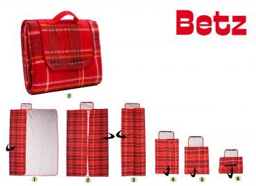 Betz Picknickdecke XXL Reisedecke Stranddecke Campingdecke Isomatte Outdoor wasserdicht Größe 180x200 cm Farbe rot