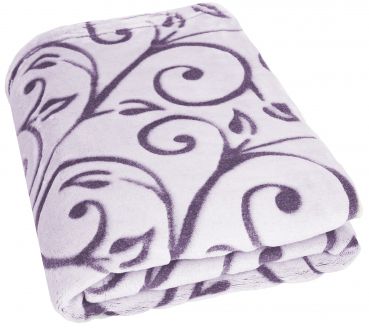 Betz Cuddly Blanket With Tendrils Super Soft Colour: purple/white Size: 140 x 190 cm