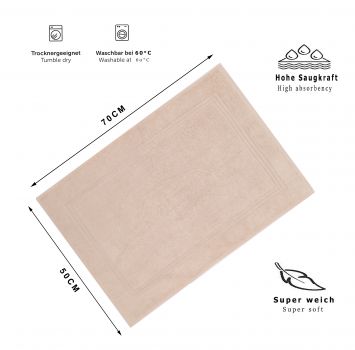 Betz Luxus Badvorleger Badematte Duschvorlage GOLD Größe 50x70 cm Qualität 950g/m² 100% Baumwolle Farbe beige