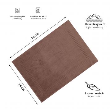 Betz Luxus Badvorleger Badematte Duschvorlage GOLD Größe 50x70 cm Qualität 950g/m² 100% Baumwolle Farbe nuss-braun