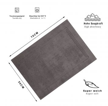 Betz Tapis de bain 100% Coton taille 50x70 cm qualité 950g/m² GOLD couleur gris anthracite