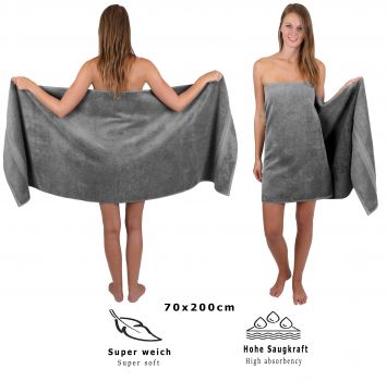 Serviette à sauna "GOLD", couleur gris anthracite, taille: 70 x 200 cm, 600m/g² de Betz