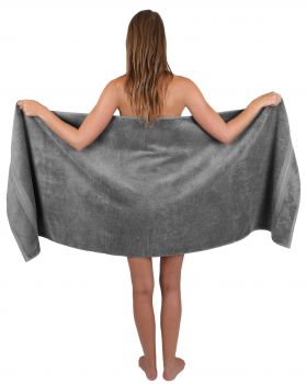 Toalla para sauna GOLD  color: gris antracita, tamaño: 70 x 200 cm  600 g / m² de Betz
