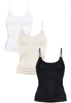 Basic Vest with Double Straps Women Colour: white, champagne and black Sizes: 38-48 by mey