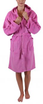 Betz Kinder Bademantel "STYLE" mit Kapuze  Kinderbademantel Farbe rosa Größe 128-176