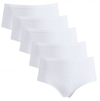 5 Stück American Frottee Pants Damen Unterhose von Schöller Farbe weiß Größen 36/38 - 48/50