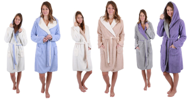 Betz Bademantel mit Kapuze Wende Saunabademantel Wellness Kiel für Damen und Herren