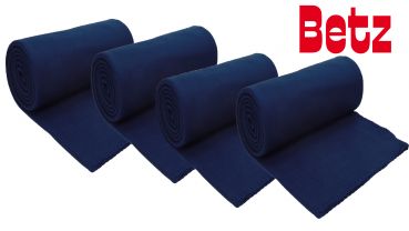 Betz 4 Stück Fleecedecken Kuscheldecken Größe 130x170 cm Farbe dunkelblau