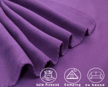 Betz Luxury Maxi Fleece Blanket Quality: 220 g/m² Colour: purple Size: 140x190cm