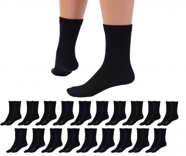 Betz 20 Paar Socken Damen und Herren – Baumwolle mit Komfortbund ohne drückende Naht – Classic – Größen 35 – 50 Farben Schwarz Weiß Grau
