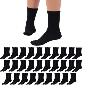 Betz 30 pairs of socks for men and women - cotton with comfortable elastic band without pressing seams - classic - sizes 35 - 50 colors black white gray