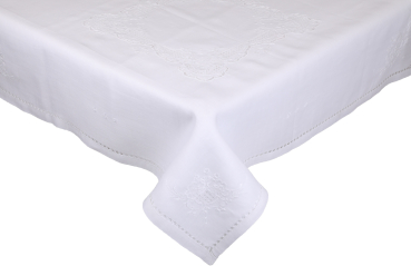 Betz Mitteldecke Tischdecke VINTAGE Größe:85x85 cm Farbe weiß