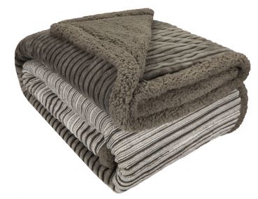 Betz Luxury Cuddle Blanket Home Blanket XXL FLORENZ Colour grey or taupe Size 150x200 cm