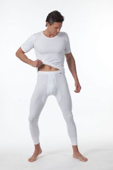 Underpants long with fly, Double Rib white Size 5 - 9 by Kumpf
