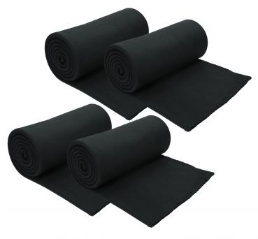 Betz Set of 4 Luxury Fleece Blankets  Size 130x170 cm colour black