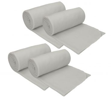 Betz 4 mantas de forro polar tamaño 130x170 cm color gris plata