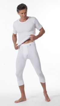 Calzoncillos Pantalones termicos  3/4 para hombre con costillas finas color: blanco tallas: 5 - 9 de Kumpf