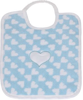 Betz 3 tlg. Kinderset HERZCHEN II  Kapuzenbadetuch Lätzchen Waschhandschuh Baumwolle weiß/rosa und weiß/blau